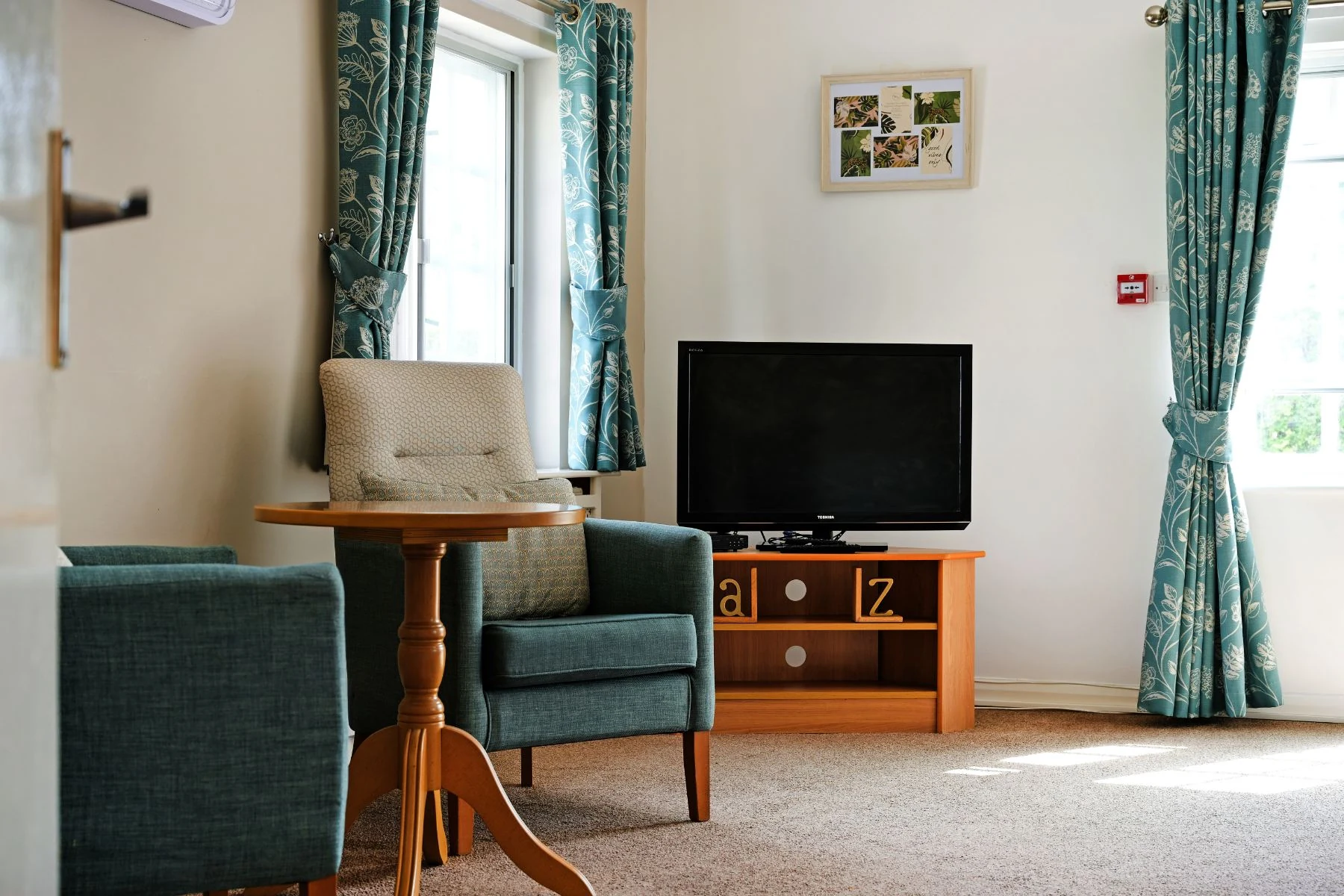 Calm sitting area with armchairs and a side table